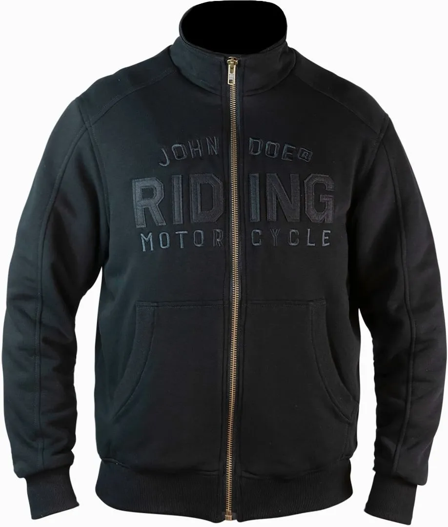 John Doe Standup Neck Motorcycle Hoodie, Black