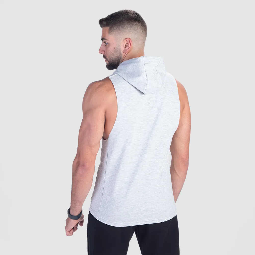 MEN CREED HALF HOODIE (MARL-LIGHT-GREY)