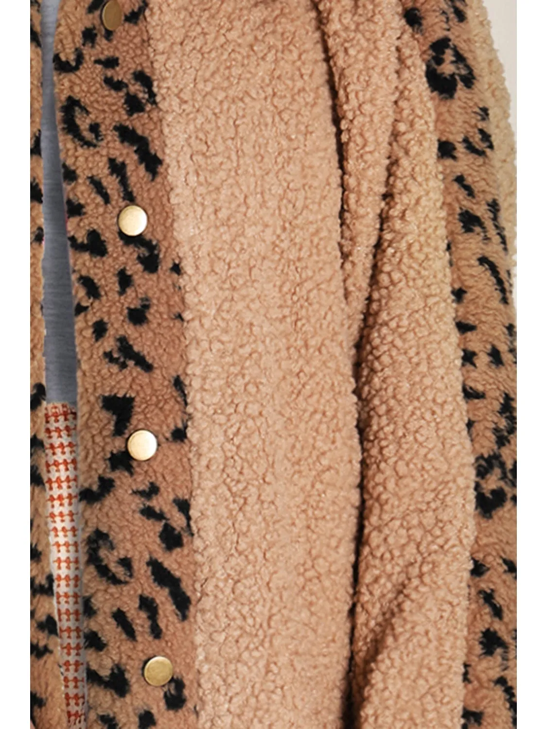 NicholesGifts Women Leopard Snap Down Collared Neck Jacket