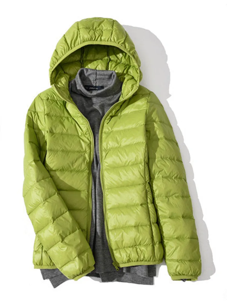 Portable Women Hooded Down Jackets