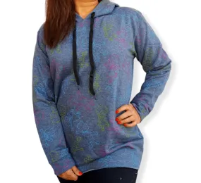 Women Hoodie Sweatshirt - Blue Grey