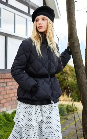 Women's Short Down Jacket With Lace