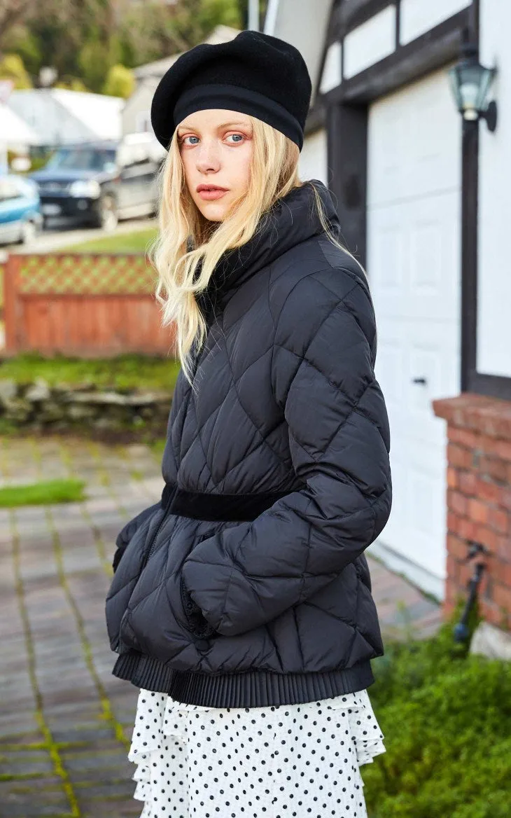 Women's Short Down Jacket With Lace
