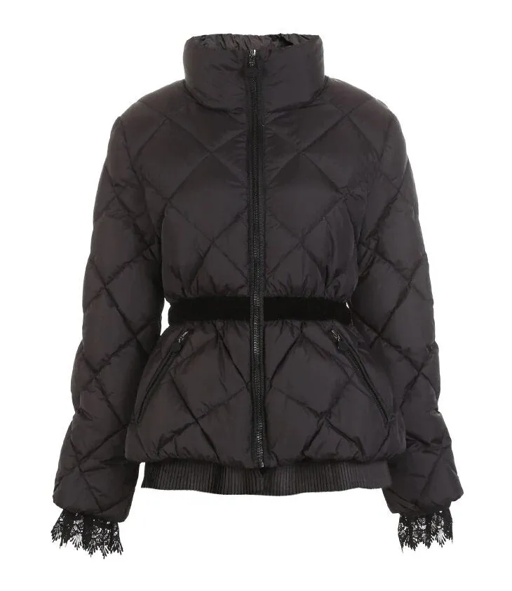 Women's Short Down Jacket With Lace